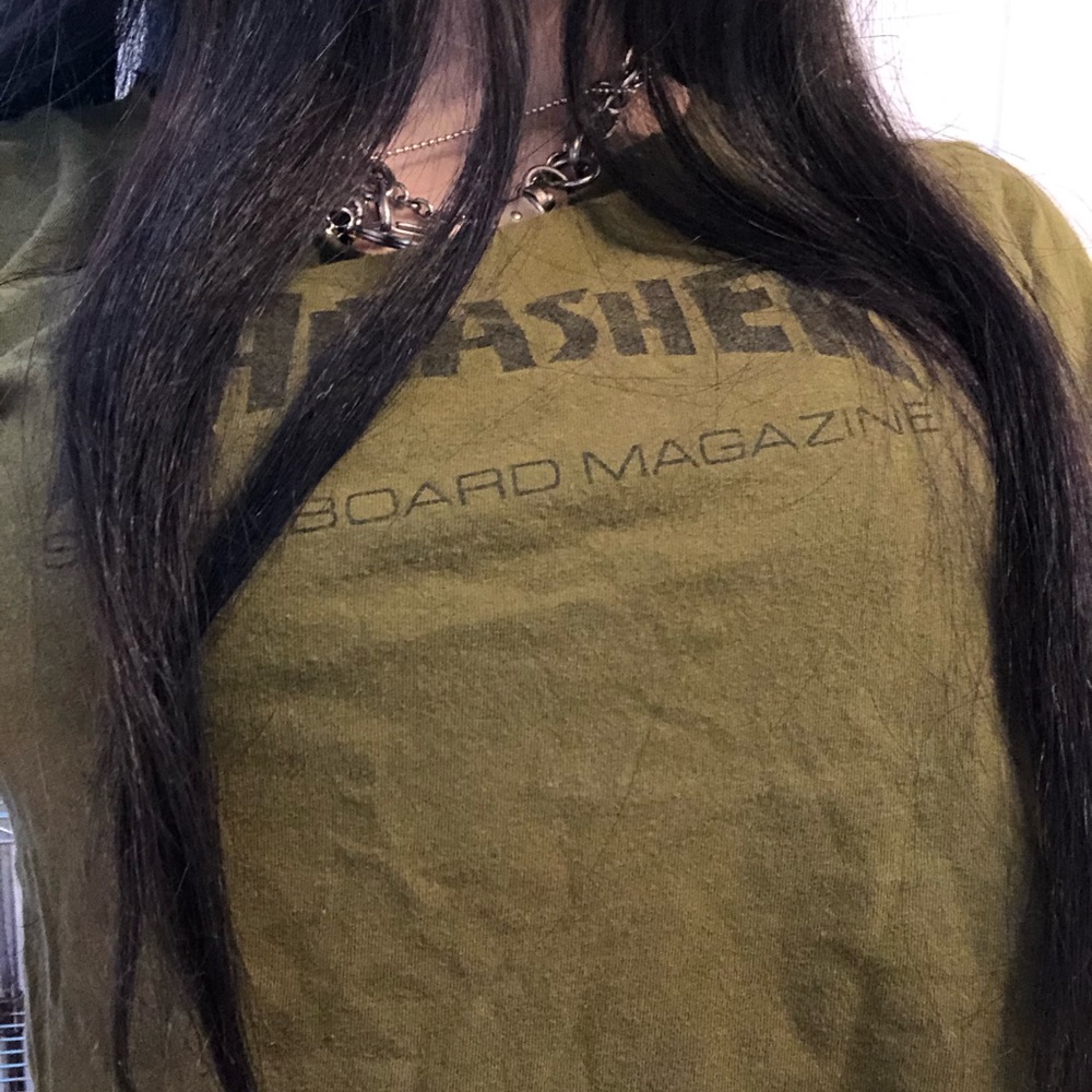 thrasher green tshirt